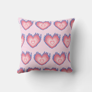 Coussin Couleurs du drapeau de fierté trans en couches brû