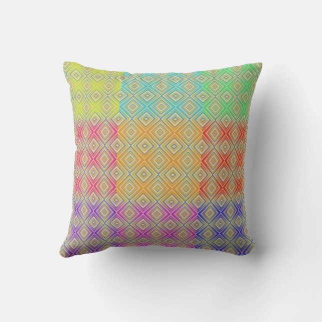 Coussin Couleurs Du Motif Diamant Alternative Rainbow (Verso)