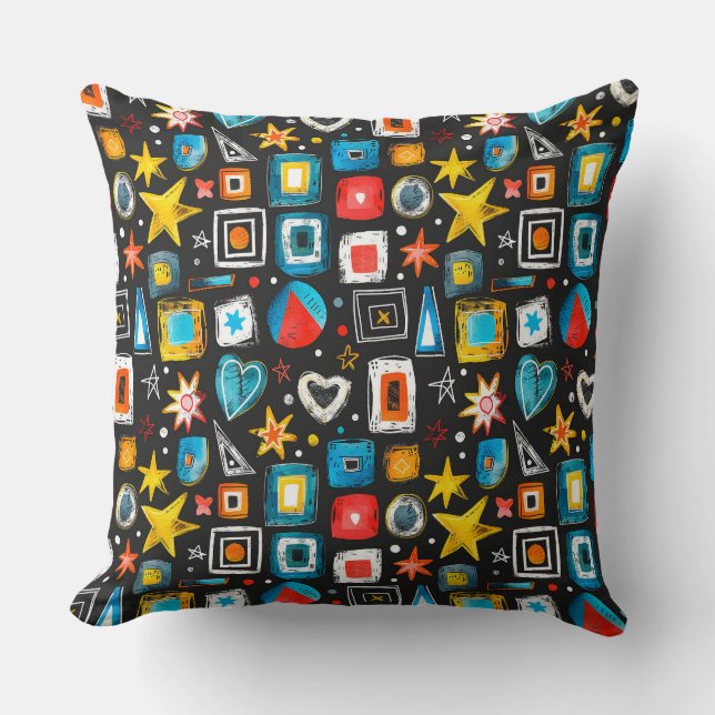 Coussin Couleurs estivales brillantes étoiles marqueurs, c (Recto)