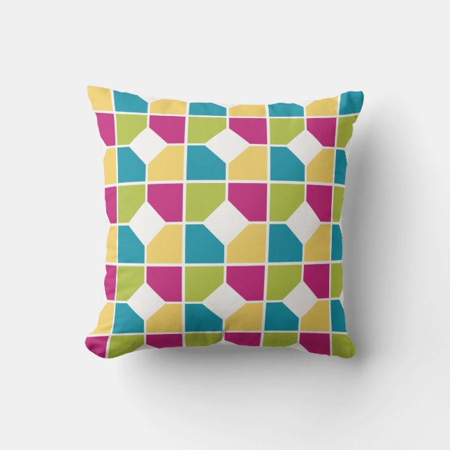 Coussin COULEURS ÉTÉ | Quadrants | Motif géométrique (Recto)