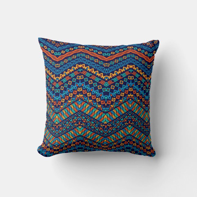 Coussin Couleurs funèbres motifs d'ethnie africaine (Recto)