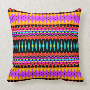 Coussin Couleurs lumineuses de fiesta de fractale