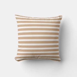 Coussin Couleurs neutres Café et crème rayé