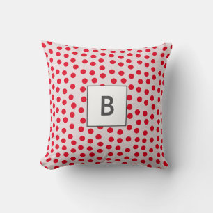 Coussin Couleurs personnalisables monogramme Pois