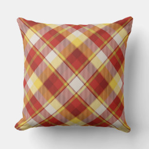 Coussin Couleurs rouges, jaunes, vertes et dorées Plaid