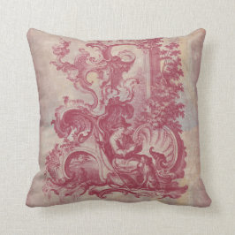 Coussin Couleurs rouges vintages de Toile Pompéi de patine