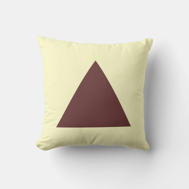 Coussin Couleurs triangles - Dk Brown et jaune pâle (Recto)