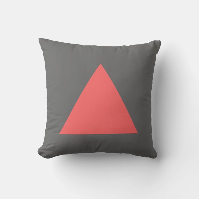 Coussin Couleurs triangulaires - rose et gris tropicaux (Recto)