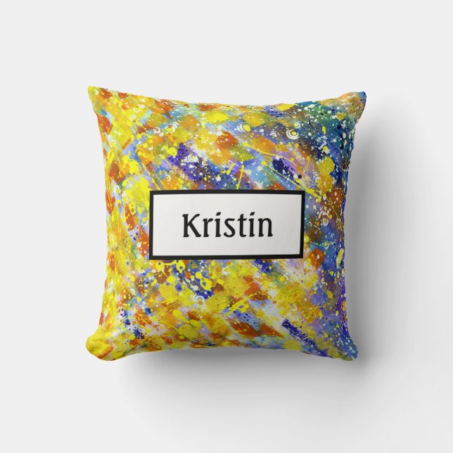 Coussin Couleurs vives en gras Monogramme Abstrait (Recto)