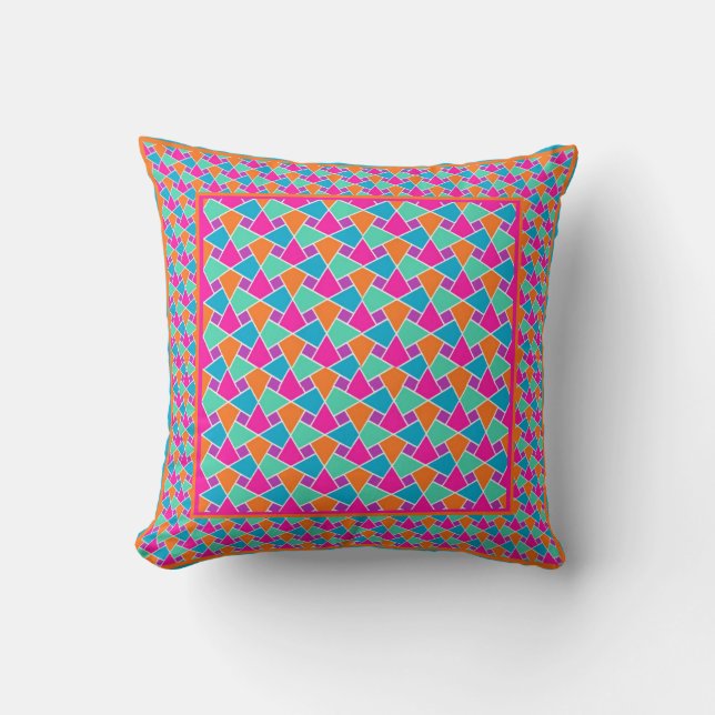Coussin Couleurs vives Motif islamique traditionnel (Recto)