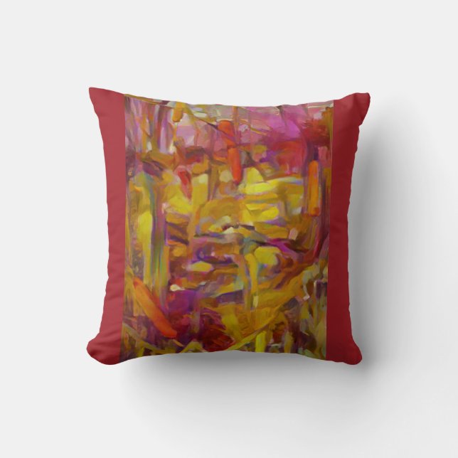 Coussin Couleurs vives "roseaux dans la nature" (Recto)