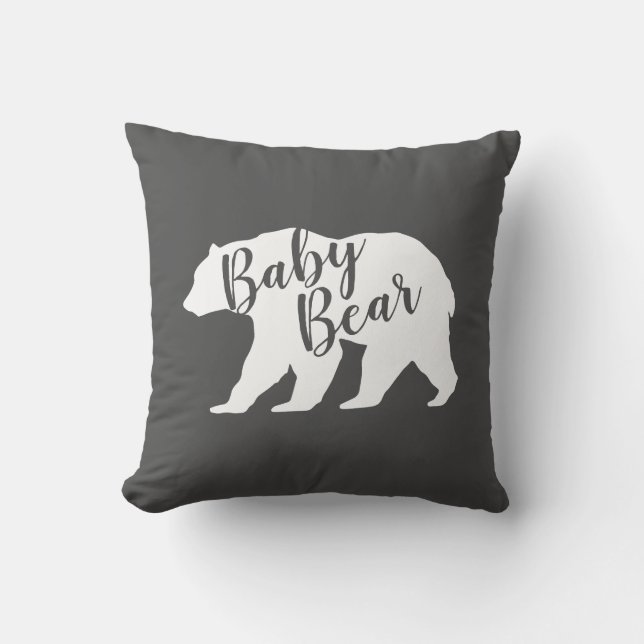 Coussin Country Mama ours Baby shower fille rose (Recto)