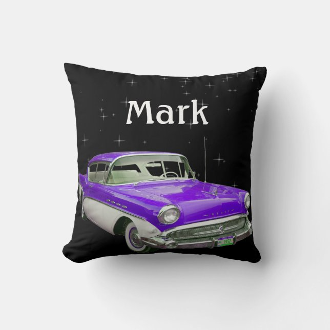 Coussin Coup classique pourpre d'anniversaire de voiture (Recto)