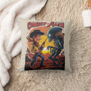 Coussin Coup de feu à Sundown - Cowboy vs Alien