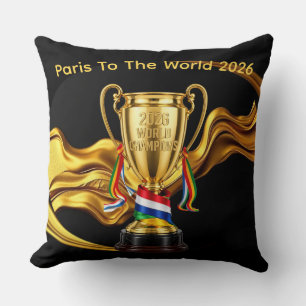 Coussin Coupe du Monde 2026 : Liquide Doré Paris Au mond
