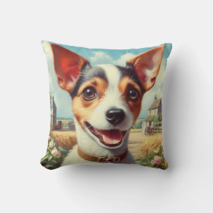 Coussin Coupe Toy Fox Terrier Peinture