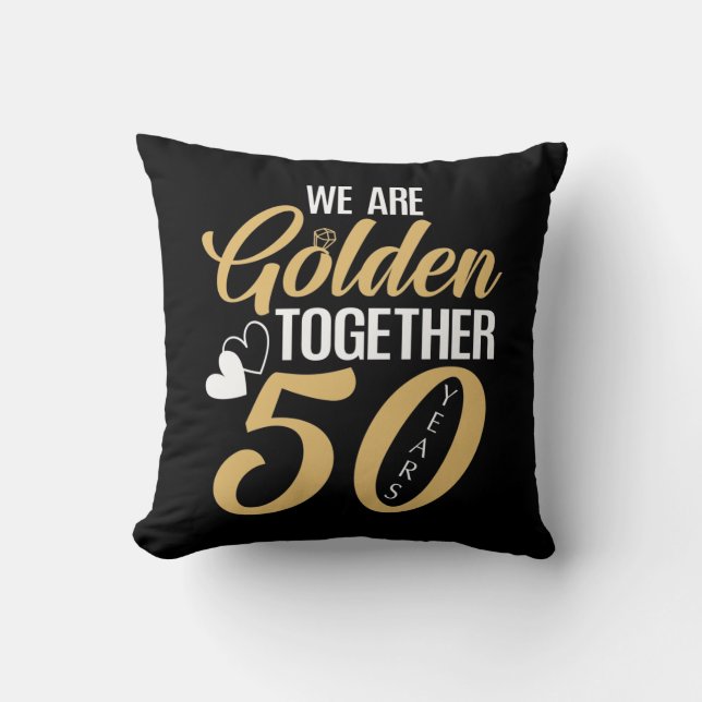 Coussin Couple d'or 50 ans 50e Mariage (Recto)