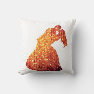 Coussin Couple d'or, Baiser, Romance