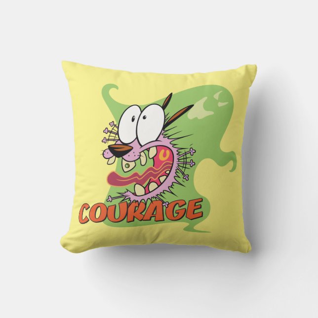 Coussin Courage du chien lâché | Graphique fantôme (Recto)