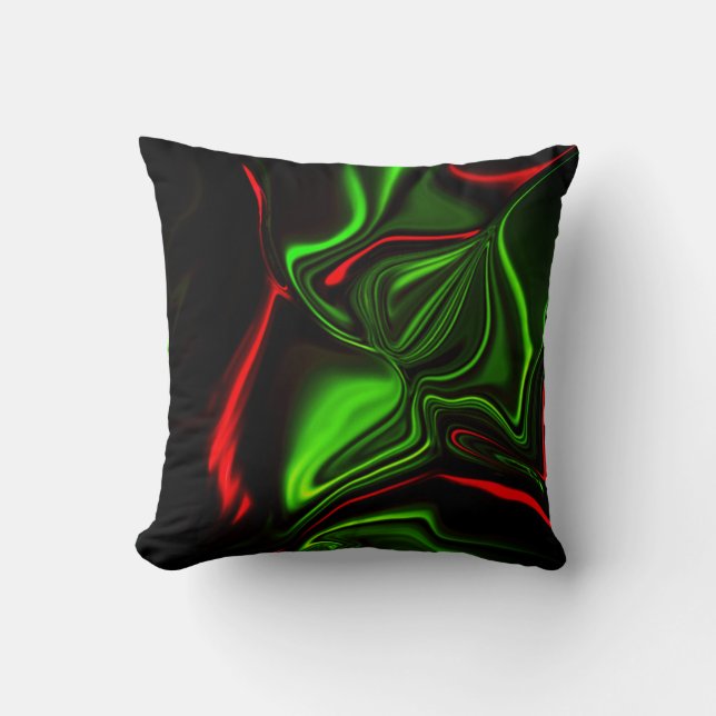 Coussin Courbe rouge et verte ou ondulations avec parties  (Recto)
