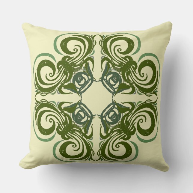 Coussin Courbe verte rétro (Recto)
