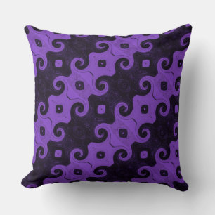 Coussin Courbes auriculaires Diamantes Abstraites pourpres