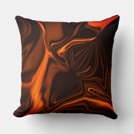Coussin Courbes ou ondulations corail, sur fond sombre