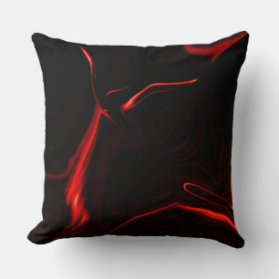 Coussin Courbes rouges ou ondulations dans les fonds rouge