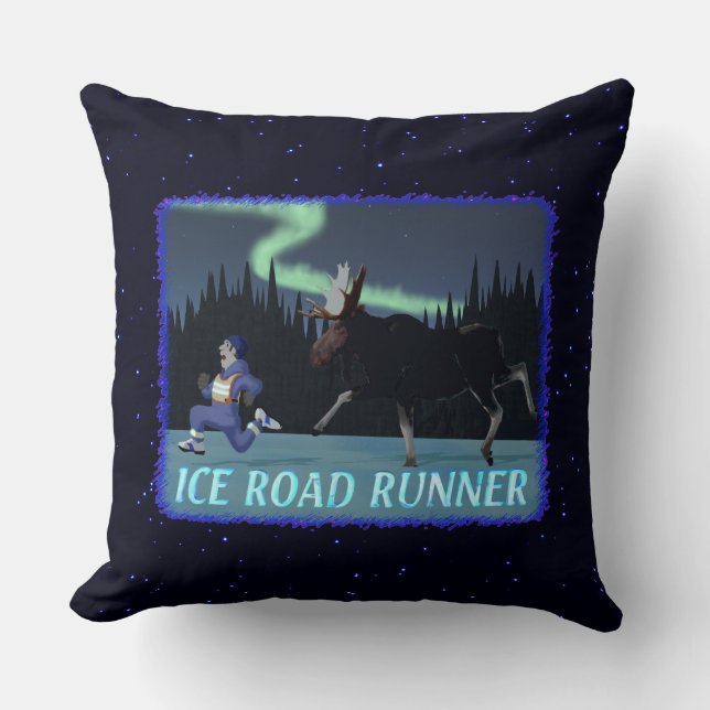 Coussin Coureur de route sur glace (Recto)