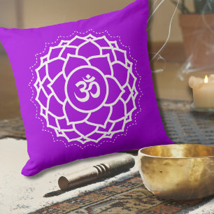 Coussin Couronne Chakra   Sahasrara   Pourpre   Méditation