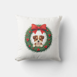 Coussin Couronne de Noël nez de chien mignon Noël maman ch