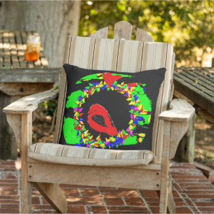 Coussin Couronne de Noël Punk Cardinal