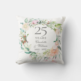 Coussin Couronne de roses pour la photo du 25e anniversair
