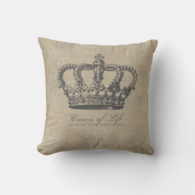 Coussin Couronne de toile de chrétien de la vie (Recto)