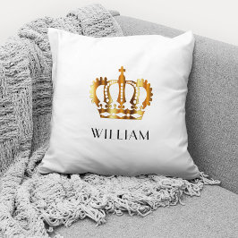 Coussin Couronne d'or personnalisée Blanc