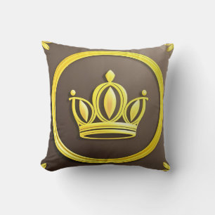 Coussin Couronne Dorée Élégante