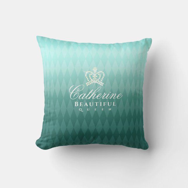 Coussin Couronne luxueuse Vert (Recto)