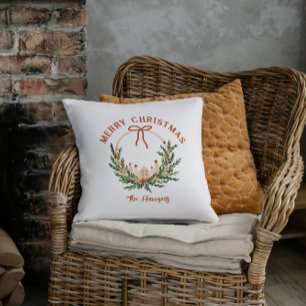 Coussin Couronne scandinave Joyeux Noël Personnalisé