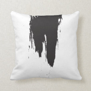 Coussin Course noire de peinture minimale