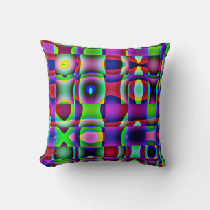 Coussin Coussin, Abstrait Cubiste de Couleurs Vives