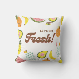 Coussin "Coussin blanc avec design fruité rafraîchissant"
