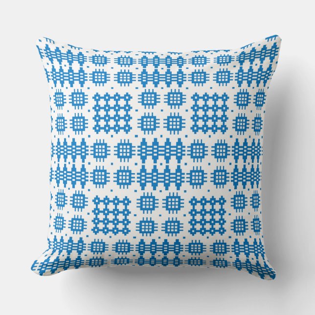 Coussin Coussin, Cushion Welsh Tapestry Motif Bright Blue (Recto)