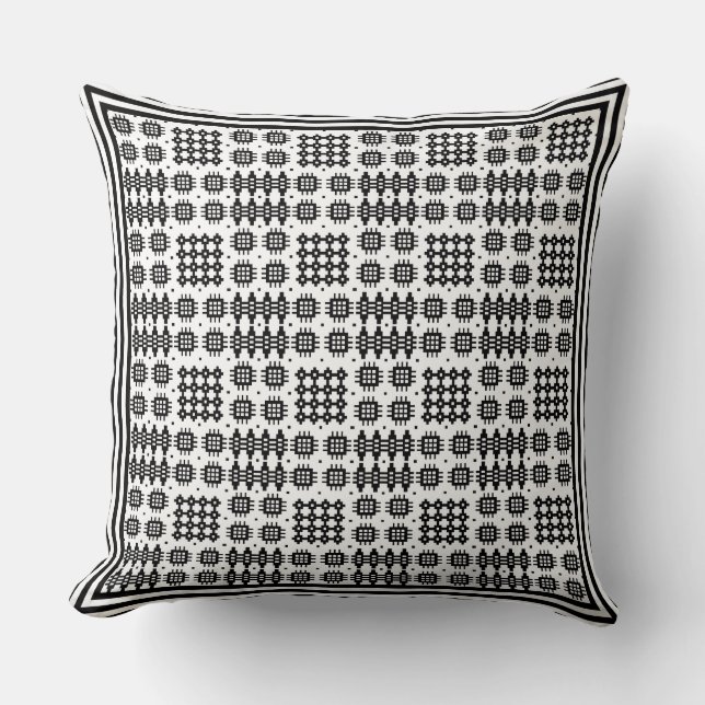 Coussin Coussin, Cushion Welsh Tapestry Motif noir (Recto)