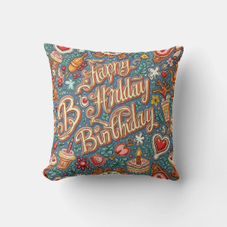 coussin coussin d'anniversaire heureux