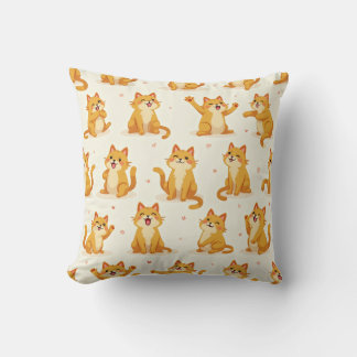 Coussin coussin de chat jaune