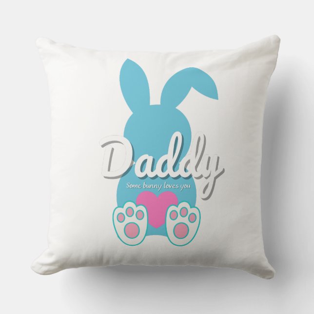 Coussin 	Coussin de jet Daddy Bunny – Cadeau de Pâques pou (Recto)