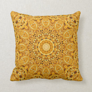 Coussin "Coussin de mandala de l'or de la mandarine"