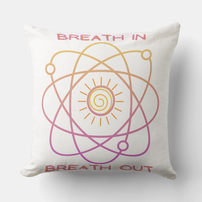 Coussin Coussin, design "Breath In Breath Out", blanc (Recto)