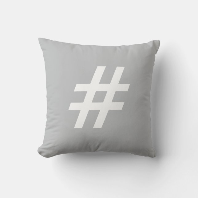 Coussin # coussin, gris et blanc de bouton de signe de (Recto)