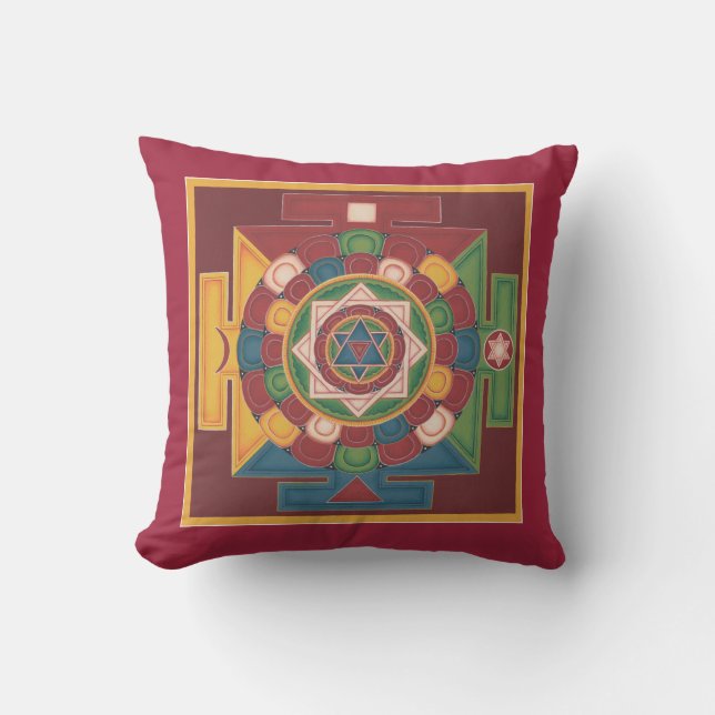 Coussin Coussin-Mandala des 5 éléments de la terre pour la (Recto)